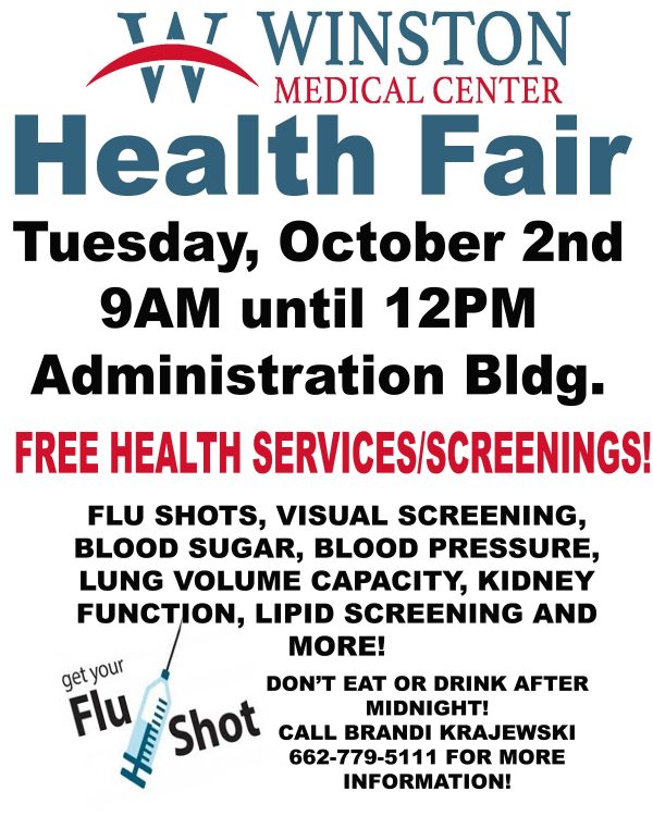 Health Fair begins at 9! Winston Medical Center